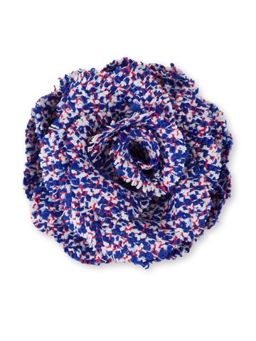 Philosophy Di Lorenzo Serafini - floral-appliqué tweed brooch - women - Polyamide/Polyester/Wool/Acrylic/Cotton - One Size - Blue