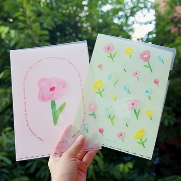 A5文件夾 花花 粉花