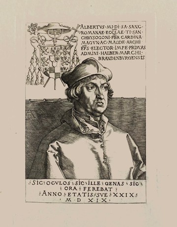 文藝復興藝術家杜勒Albrecht Dürer-勃蘭登堡紅衣主教珍貴版畫