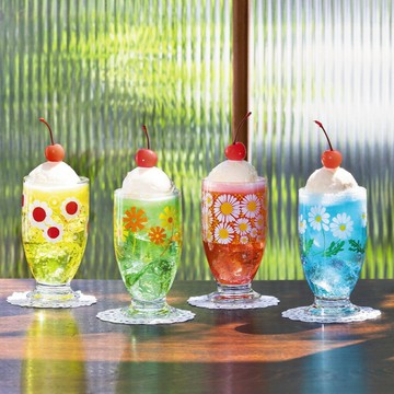 日本ADERIA  昭和復古花朵曲線高腳杯 / 共4款 Drinkeat金益合