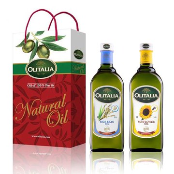 Olitalia 奧利塔 玄米油1000ml+葵花油1000ml禮盒組