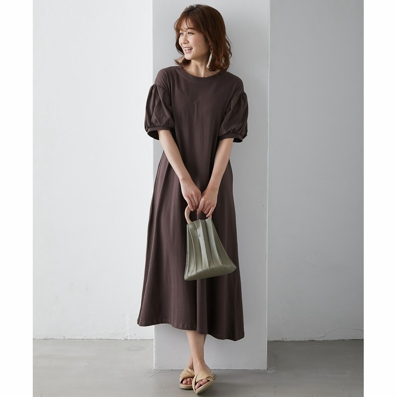 大きいサイズ パフスリーブワンピース 通販 Lineポイント最大1 0 Get Lineショッピング