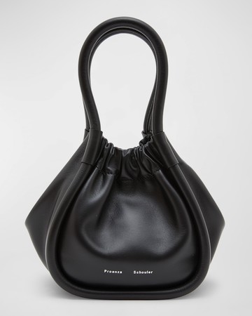 XS Ruched Leather Tote Bag