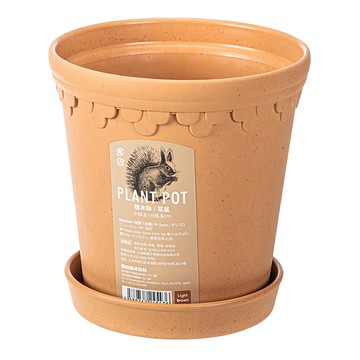 SHIMOYAMA PP + 秸稈花盆  1個  淺陶土色  直徑15.2 x H15.5cm
