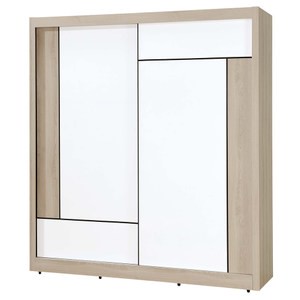 簡約北歐風維爾拉5X7尺衣櫃（附側拉鏡）