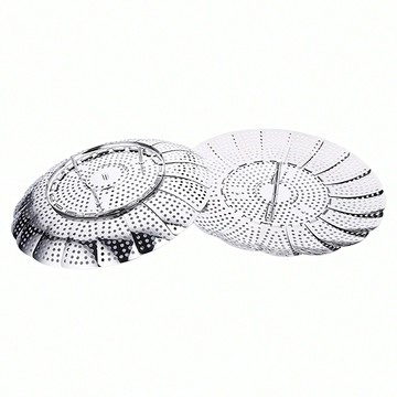 新錸家居 430不鏽鋼蓮花形可伸縮摺疊蒸籠盤/水果盤/濾網  24cm  S  1個