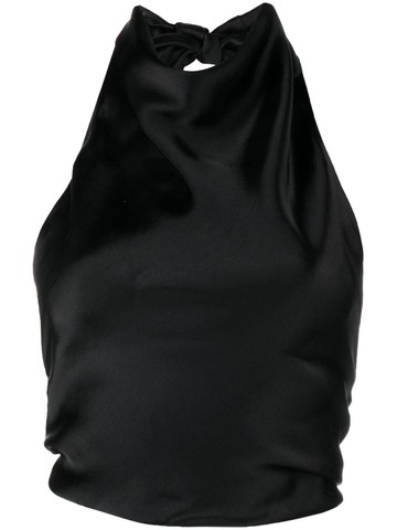 Matteau - satin halterneck top - women - Viscose - 4 - Black
