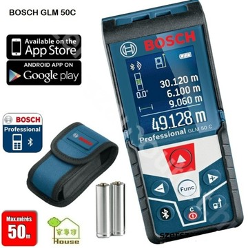 [ 家事達 ] 博世 BOSHC GLM 50C 雷射測距儀 藍芽傳輸 彩色螢幕 附原廠護套 可當水平儀 特價