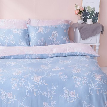 戀家小舖 100%天絲 床包被套組 / 雙人特大【綠葉扶花】60支天絲 含兩件枕套 台灣製