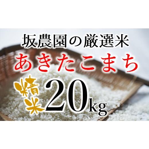 ふるさと納税 山形県 三川町 坂農園の厳選米！あきたこまち20kg