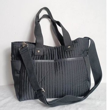 日雜附錄純色磁扣斜跨單肩托特包