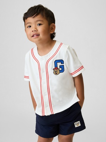 嬰兒及幼兒布萊納小熊Logo棒球棉T