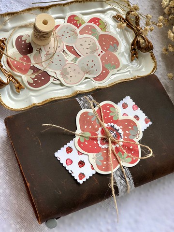 異形便簽  道林紙 花圈 甜點 復古 草莓可愛便利貼 混30枚/包