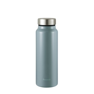 Peacock 商務休閒 不鏽鋼保冷保溫杯600ML(輕量化設計)-灰藍
