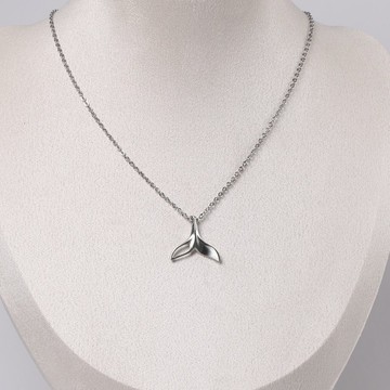 鯨魚尾B款項鍊 鏡絲雙面原色 不鏽鋼 抗過敏 台灣製造