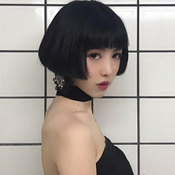 帥氣韓國時尚短直發 原宿化妝修臉假毛 氣質圓臉女生bobo頭假發