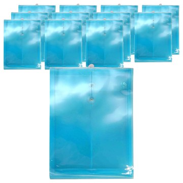 SUANER 直式附繩公文袋 12個裝 輕薄易攜帶  A4  藍色  1組