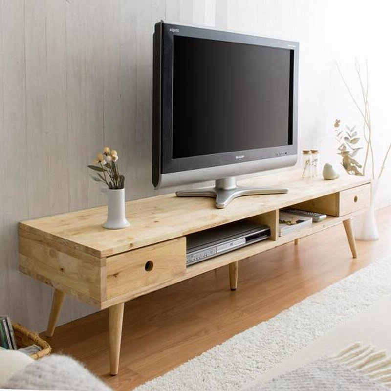ナチュラル　天然木製　テレビ台 引き出し付き 150cm ローボード ナチュラル 天然木製 テレビ台 引き出し付き 150cm ローボード テレビ
