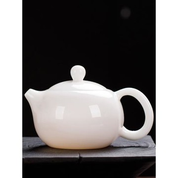 德化冰種羊脂玉瓷上釉西施壺豬油色龍蛋井欄泡茶壺家用單壺禮盒裝