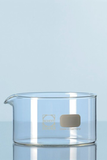 《實驗室耗材專賣》德國   DURAN 玻璃結晶皿 具嘴 CrystaLLizing dish with spout 300ML 直徑95mm 實驗儀器 玻璃容器