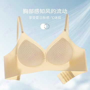 【臺灣👙】335#直播軟支撐果凍收副乳防下垂無鋼圈透氣薄文胸裸感無痕內衣女【伊娜美】
