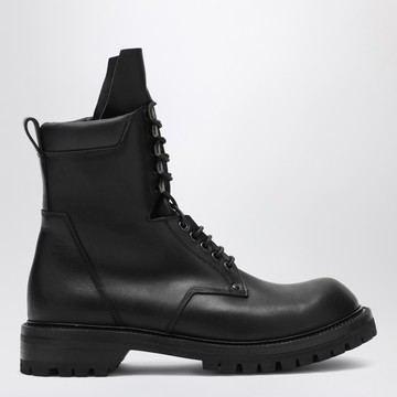 Black lace-up Army boots