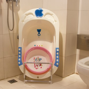 不銹鋼臉盆架衛生間置物架浴室落地式大號臉盆收納架寶寶洗澡盆架