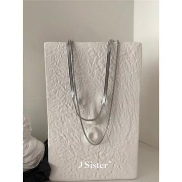 JSISTER鈦鋼疊戴項鏈女潮網紅ins夏天時尚冷淡風小眾鎖骨鏈不褪色