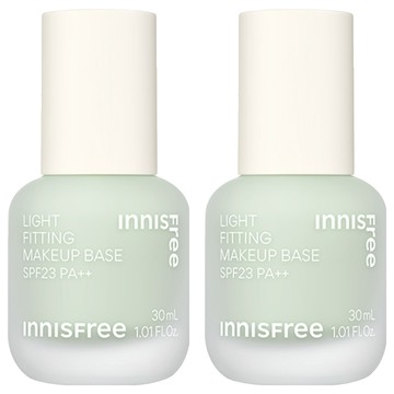 INNISFREE 台灣公司貨 輕薄透服貼飾底乳 SPF23 PA++ 30ml  2 清新綠  2個