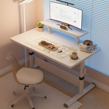 手搖電腦桌辦公桌臺式寫字書桌臥室工作臺可升降家用客廳兒童學習[DD100109]