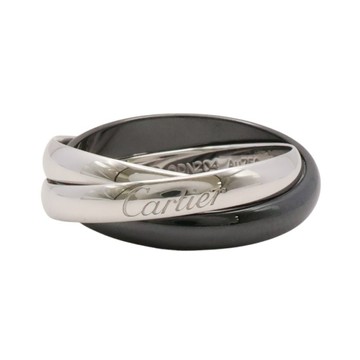Cartier 卡地亞 Trinity 戒指 18K白金 黑色陶瓷 B4095658 【二手名牌BRAND OFF】