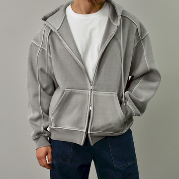 正韓重磅棉水洗剪裁抽繩連帽套裝 連帽外套 鬆緊長褲 3色 YUPPIE 預購商品 1125