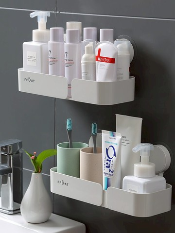 壁掛式衛生間置物架免打孔家用洗漱臺收納整理神器浴室轉角三角架
