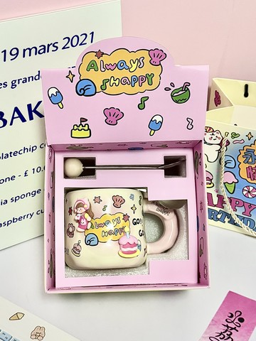 圣誕節禮物禮盒裝  送女生閨蜜的生日禮物可愛杯子少女心馬克杯送女朋友實用水杯學生