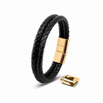 Serasar17cmゴールドメンズブレスレットレザーバングルメンズレザーブレスレットメンズバングルブレスレットレ 通販 Lineポイント最大get Lineショッピング