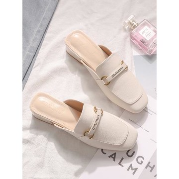 包頭半拖高跟鞋女外穿2025款春夏網紅一腳蹬穆勒鞋半托單鞋配裙子