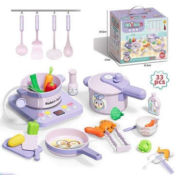 🎀樂貝兒優選🎀兒童廚房玩具 大號仿真厨房玩具 寶寶炒菜煮飯 仿真电磁炉廚具套裝 发声发光电磁炉模拟厨房 女孩男孩节日