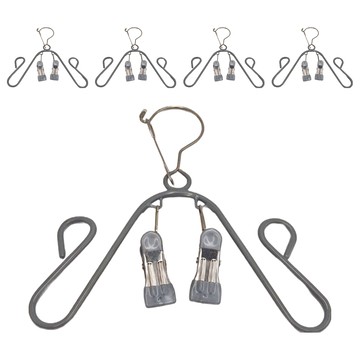 JOSIC 北歐風浸膠防風帶2夾曬鞋架 加厚材質 承重升級 手動防風掛鉤 可疊掛設計  灰色  22 x 21cm