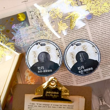 NO.EP517M 牡丹 金+雷射銀 Tree Peony Golden & Sliver