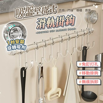 吸盤滑軌掛鉤 吸盤掛鉤 免打孔掛鉤 透明掛勾 掛鈎 無痕掛鉤 掛鉤貼 免釘掛勾 無痕掛勾 掛勾 免釘掛鉤