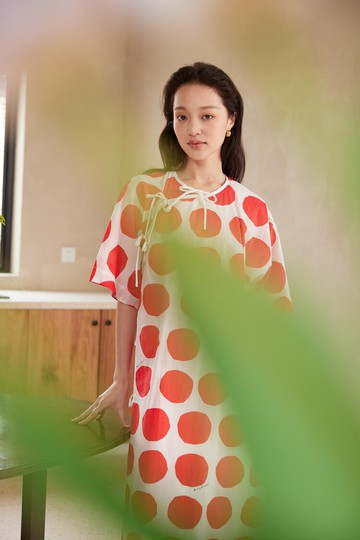 TAORAN女裝中式禪意茶服女改良斜襟旗袍裙圓領復古國風棉麻連衣裙