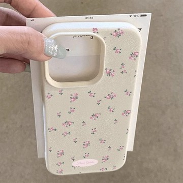 ins風清新小碎花 適用蘋果17/16PROMAX手機殼iPhone15plus荔枝紋14軟保護殼13/12/11手機殼