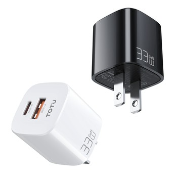 TOTU 雙孔 PD快充 氮化鎵 Type-C+USB 33W 充電頭快充頭閃充頭充電器 飛速