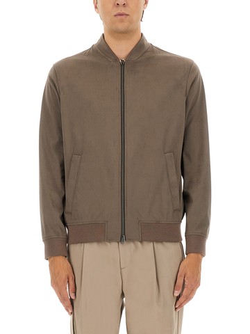 herno "resort" bomber jacket in suede alternatives