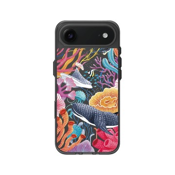iPhone Air Clear (相機按鈕) 酷墨灰 - Ocean Collection: Let's Sea 海洋系列：一路向海 - 海底花花世界（鯨鯊版）
