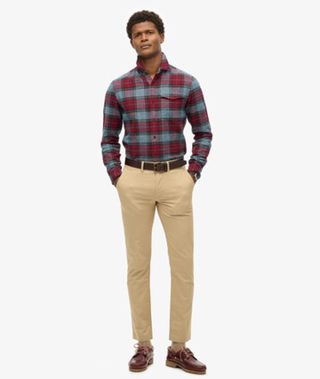 Superdry Men's Men's Slim Tapered Stretch Chino Trousers Beige / Shaker Beige - Size: 30/32