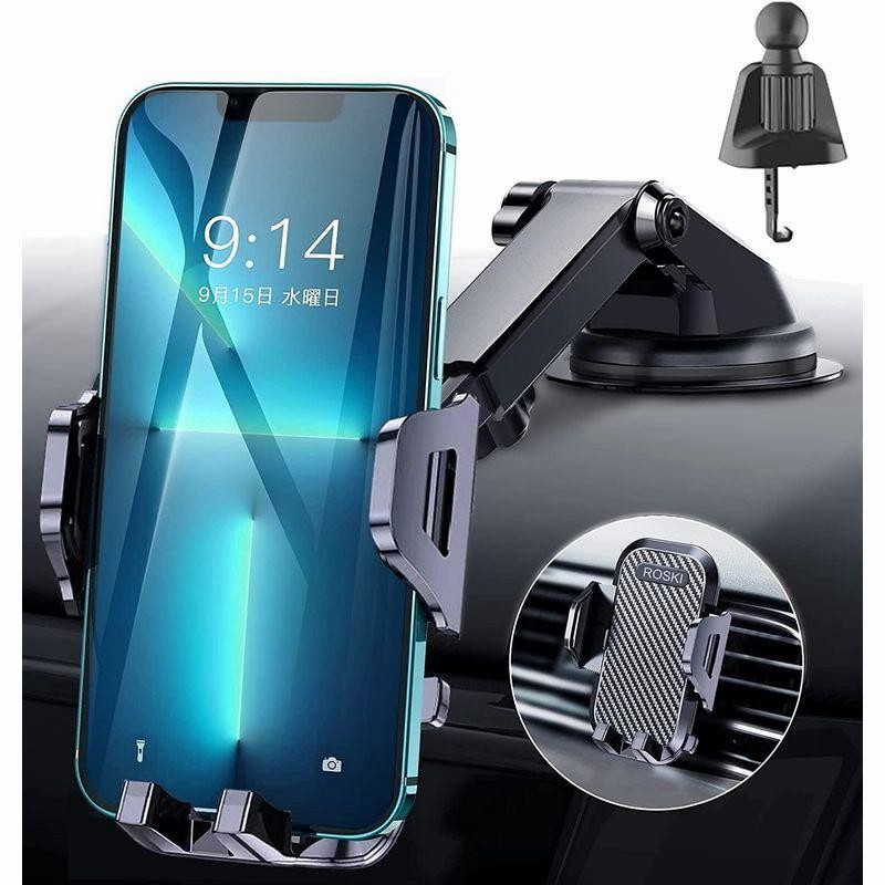最大73%OFFクーポン スマホ 車載ホルダー 粘着ゲル吸盤＆クリップ式 2in1 車載スタンド 片手操作