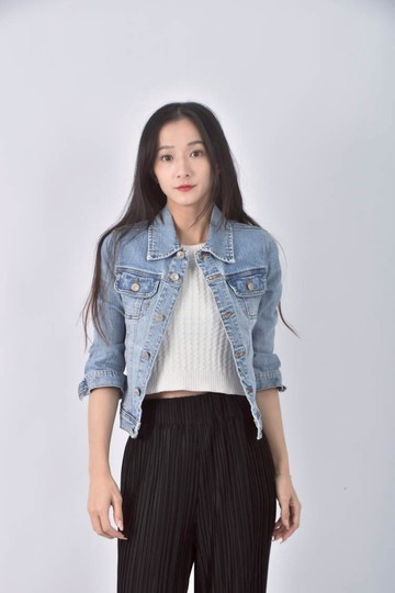 (S) 丹寧牛仔排扣藍色外套