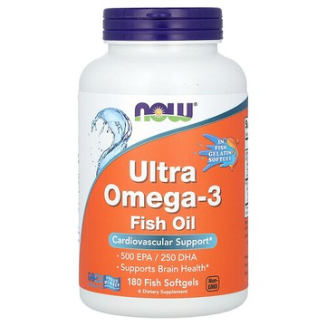 NOW Foods, Ultra Omega-3 魚油，180 粒魚軟膠囊