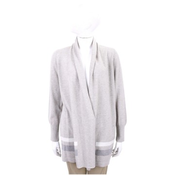 FABIANA FILIPPI 喀什米爾燕麥色針織開襟羊毛罩衫